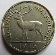 Load image into Gallery viewer, 1975 Queen Elizabeth II Mauritius Half-Rupee Coin
