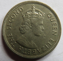 Load image into Gallery viewer, 1975 Queen Elizabeth II Mauritius Half-Rupee Coin
