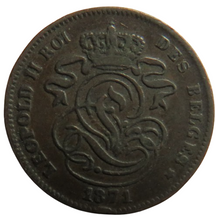 Load image into Gallery viewer, 1871 Belgium 2 Centimes Coin
