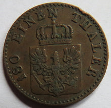 Load image into Gallery viewer, 1850-A German States Prussia 2 Pfennig Coin
