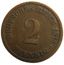 Load image into Gallery viewer, 1875-A Germany 2 Pfennig Coin
