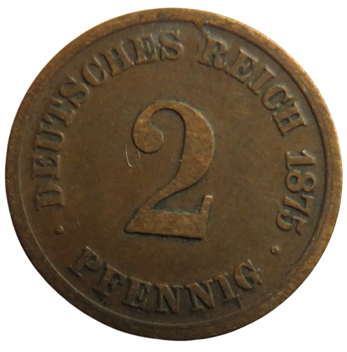 1875-A Germany 2 Pfennig Coin