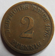 Load image into Gallery viewer, 1875-A Germany 2 Pfennig Coin
