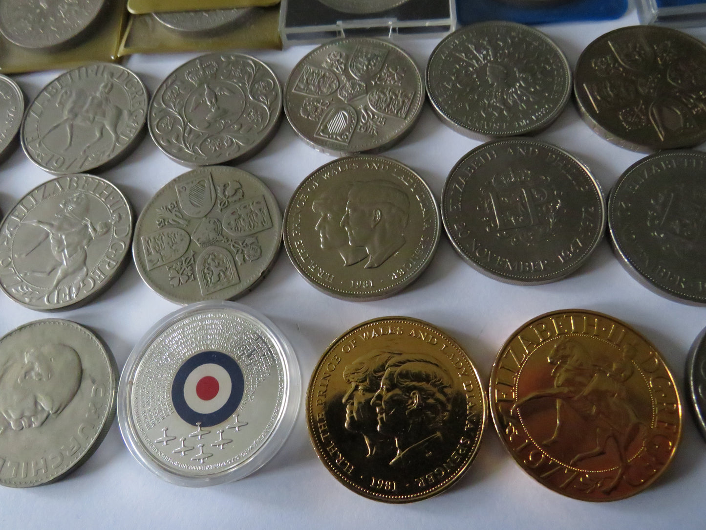 Large Collection of 50 Mainly UK Commemorative Crown Coins Some Others