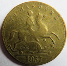 Load image into Gallery viewer, 1837 Queen Victoria &quot; To Hanover&quot; Cumberland Jack Token
