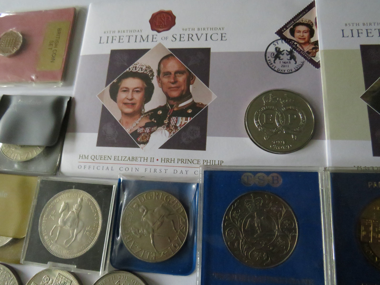 Large Collection of 50 Mainly UK Commemorative Crown Coins Some Others