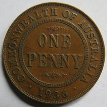 Load image into Gallery viewer, 1936 King George V Australia One Penny Coin
