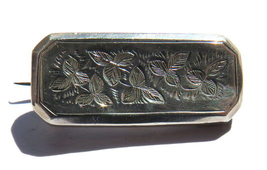 Antique Silver Floral Brooch