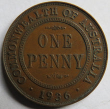 Load image into Gallery viewer, 1936 King George V Australia One Penny Coin
