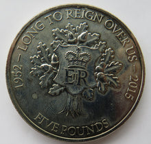 Load image into Gallery viewer, 2015 Jersey £5 Coin - Long To Reign Over Us
