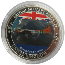 Load image into Gallery viewer, British Military Aircraft Boeing Flying Fortress Silver Plated Commemorative Coin
