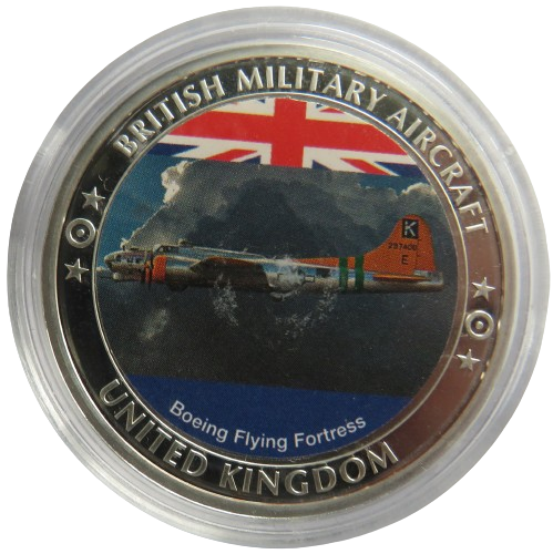 British Military Aircraft Boeing Flying Fortress Silver Plated Commemorative Coin