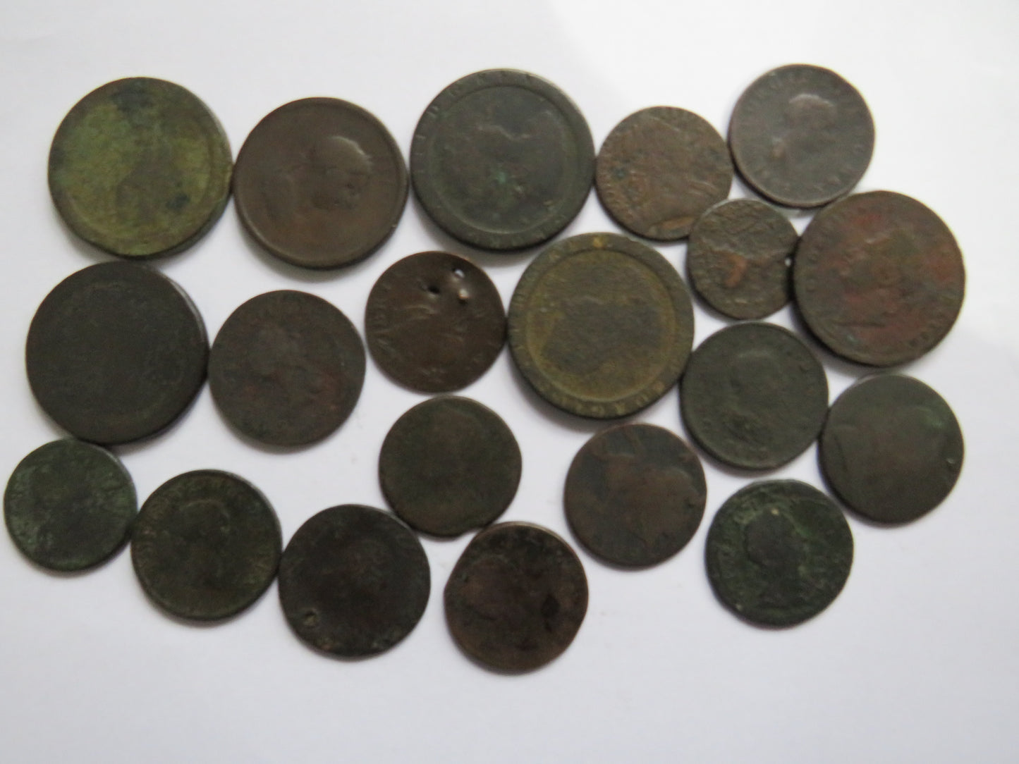Collection of Old UK Georgian Copper Coins Inc Cartwheel Pennies