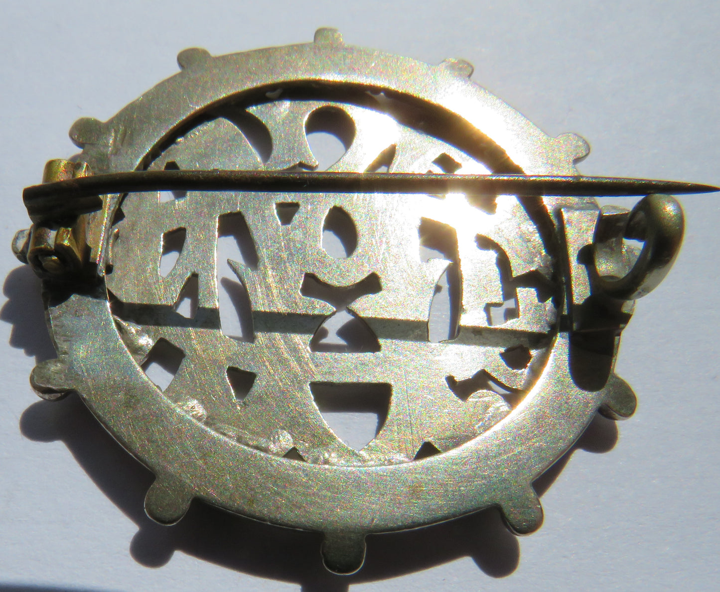 Antique Victorian Silver / White Metal Initialled Brooch