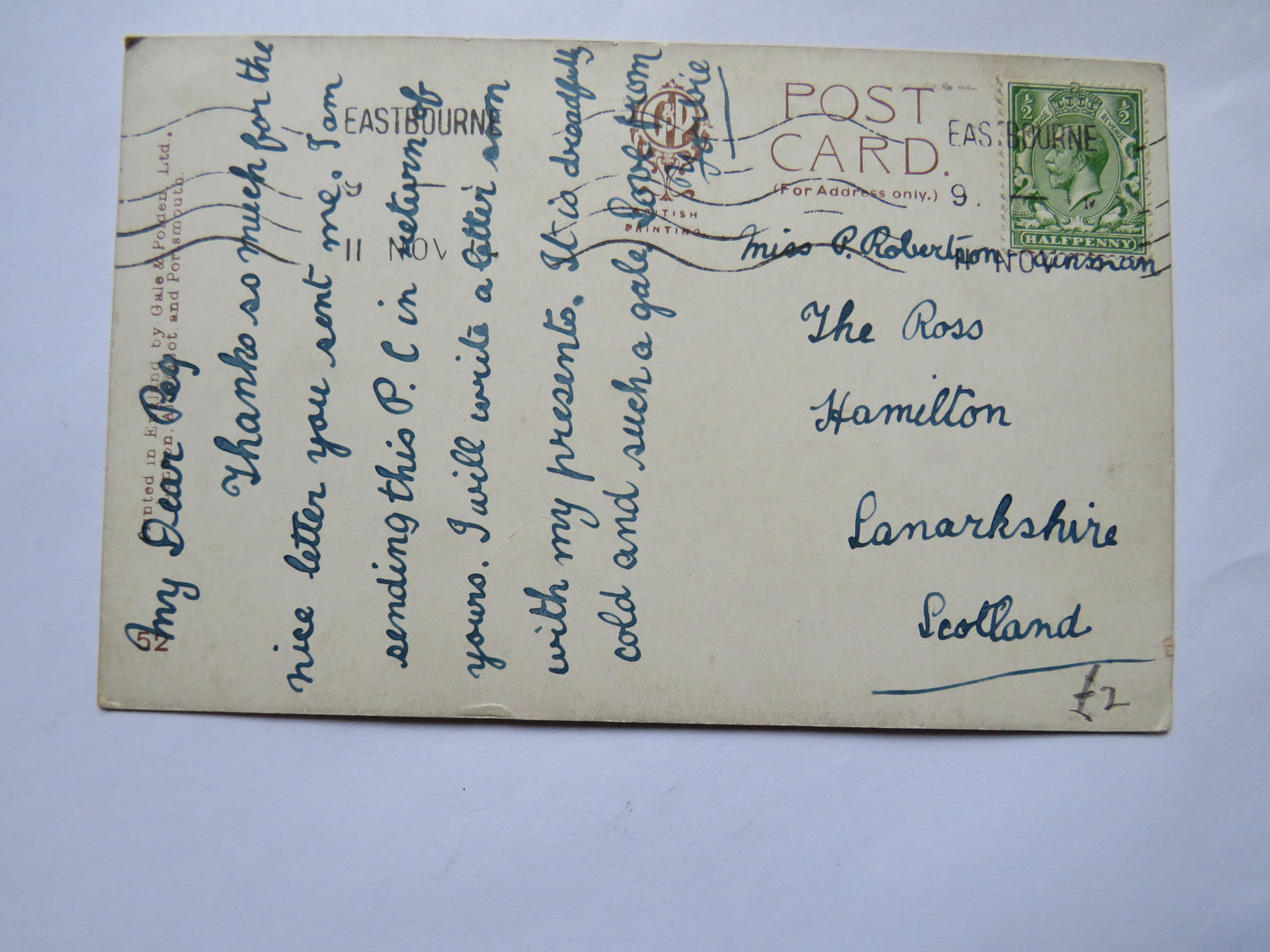 Vintage Warship Postcard of H.M.S / HMS "Dominion" Battleship