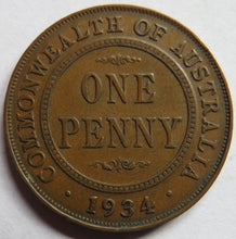 Load image into Gallery viewer, 1934 King George V Australia One Penny Coin
