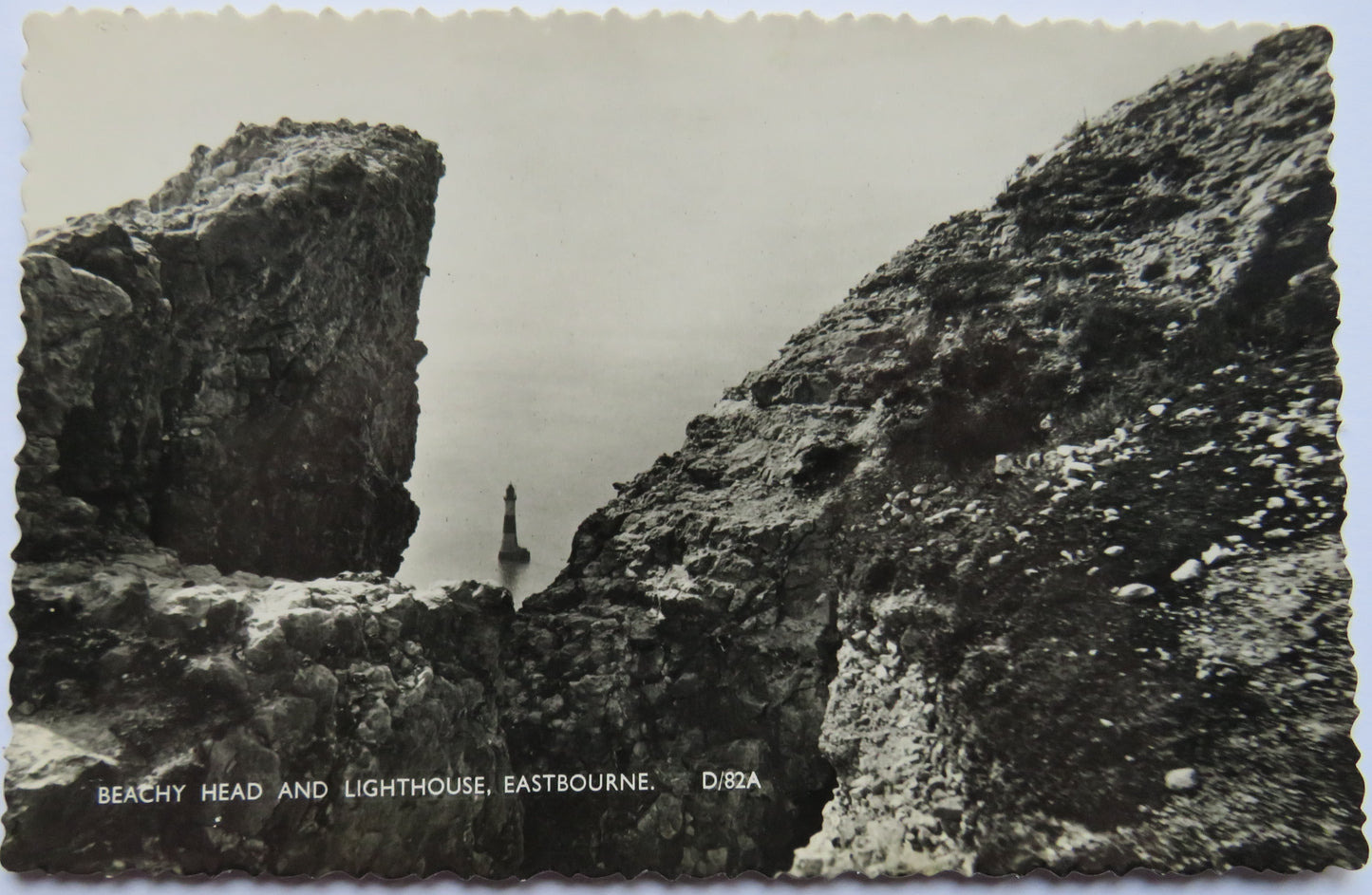 Vintage Postcard of Beachy Head and Lighthouse, Eastbourne
