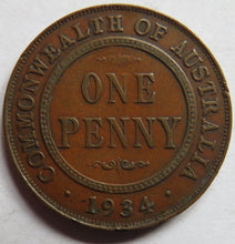 Load image into Gallery viewer, 1934 King George V Australia One Penny Coin
