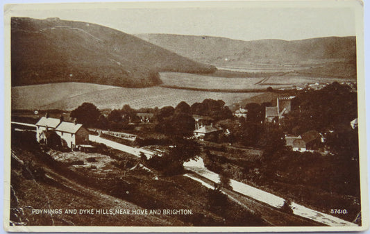 Vintage Postcard of Poynings and Dykes Hills, Near Hove and Brighton