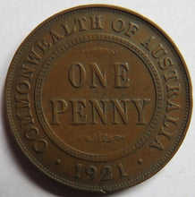 Load image into Gallery viewer, 1921 King George V Australia One Penny Coin
