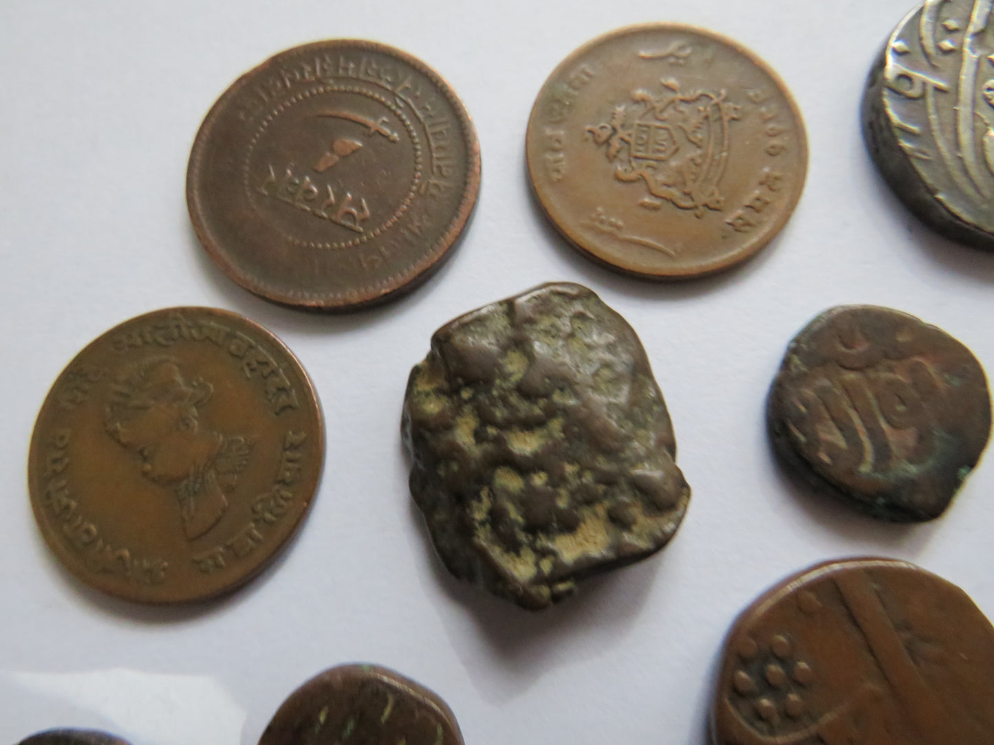 A Good Collection of Old Coins From Indian, Princely States, Inc Silver Rupee