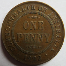 Load image into Gallery viewer, 1922 King George V Australia One Penny Coin
