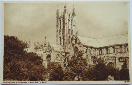Vintage Postcard of Canterbury Abbey From South East