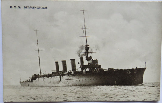 Vintage Warship Postcard of H.M.S / HMS "Birmingham"