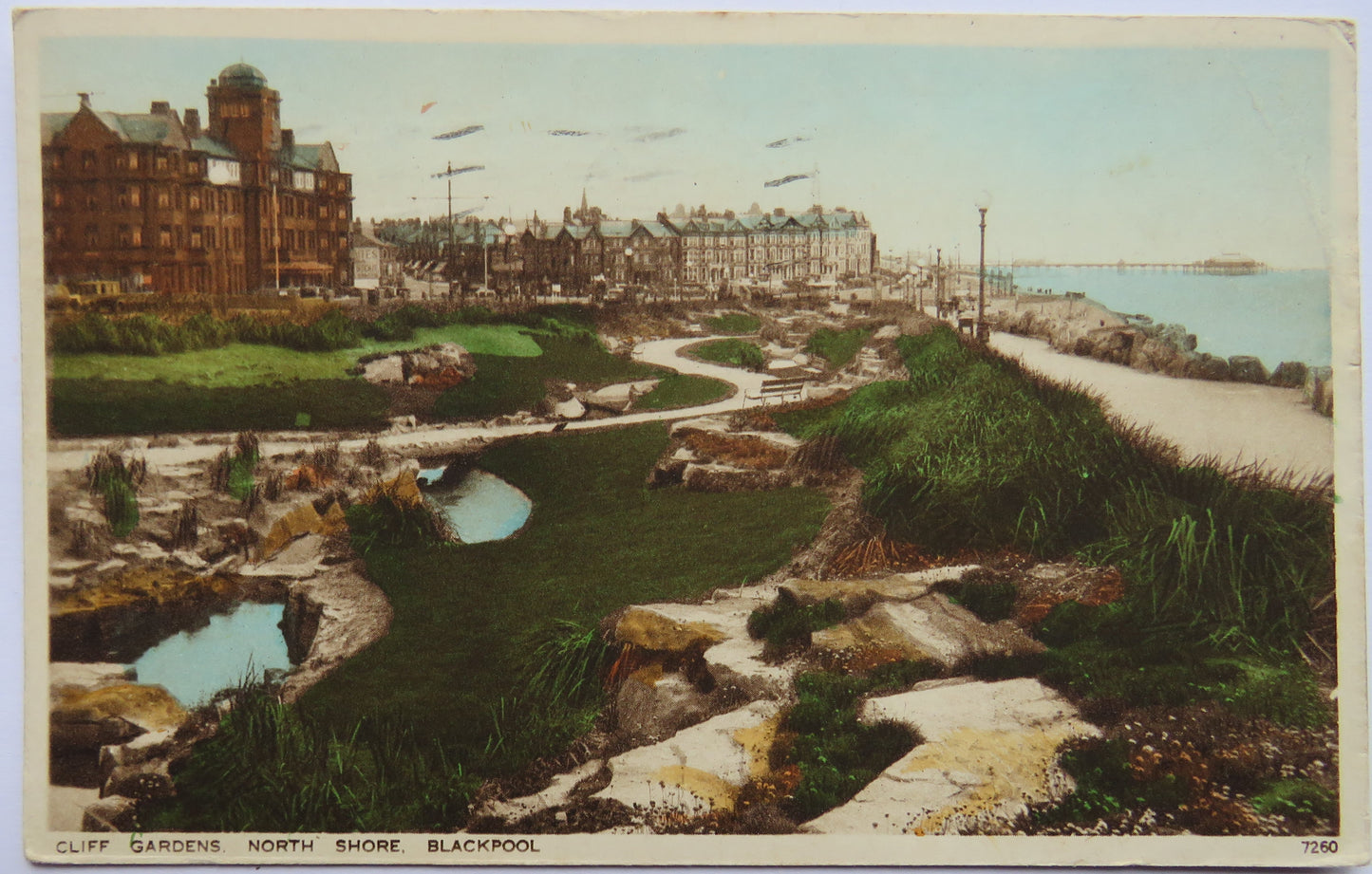 Vintage Postcard of Cliff Gardens, North Shore Blackpool