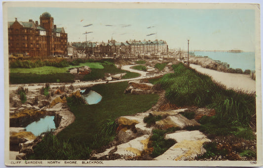 Vintage Postcard of Cliff Gardens, North Shore Blackpool