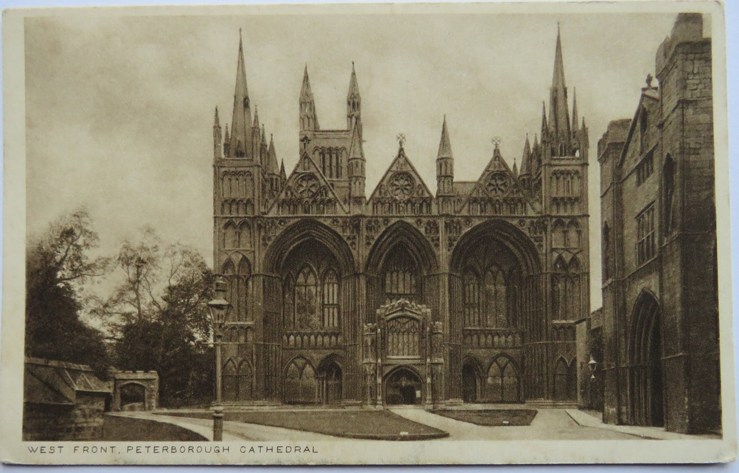 Vintage Postcard of West Front Peterborough Cathedral