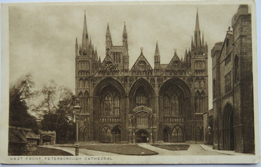 Vintage Postcard of West Front Peterborough Cathedral