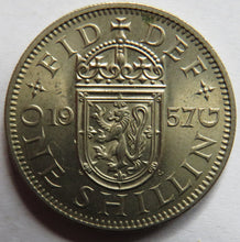 Load image into Gallery viewer, 1957 Queen Elizabeth II (Scottish) Shilling Coin In High Grade
