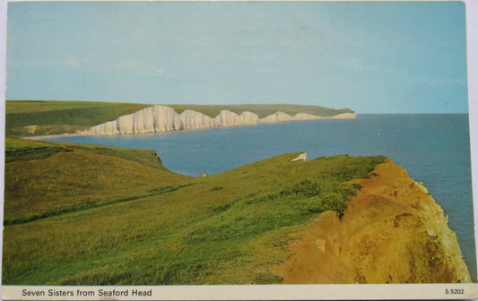 Vintage Postcard of Seven Sisters From Seaford Head 1975