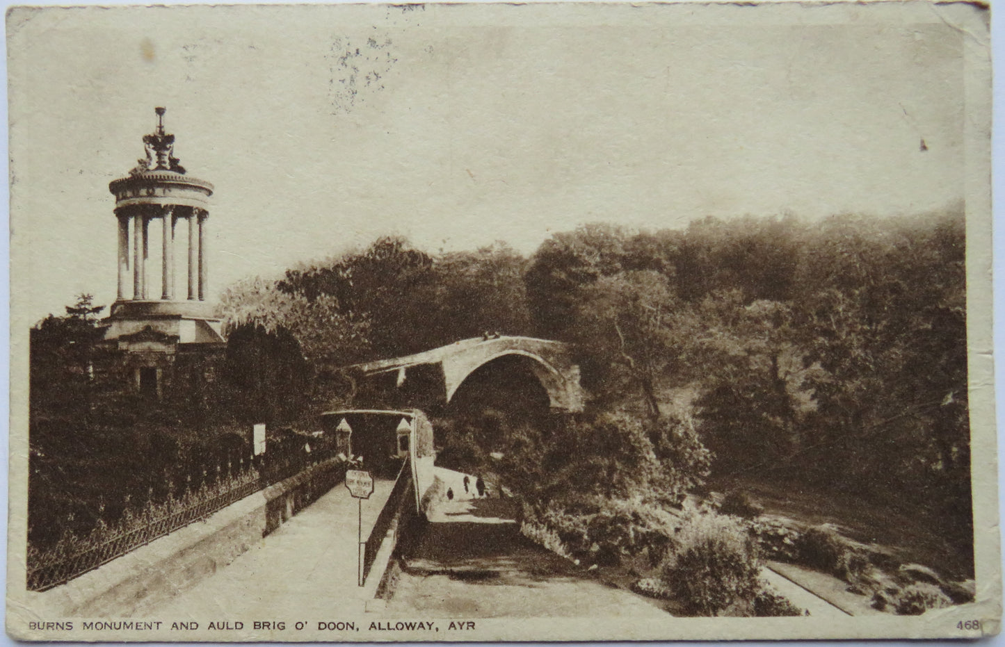 Vintage Postcard of Burns Monument Alloway, Ayr 1950
