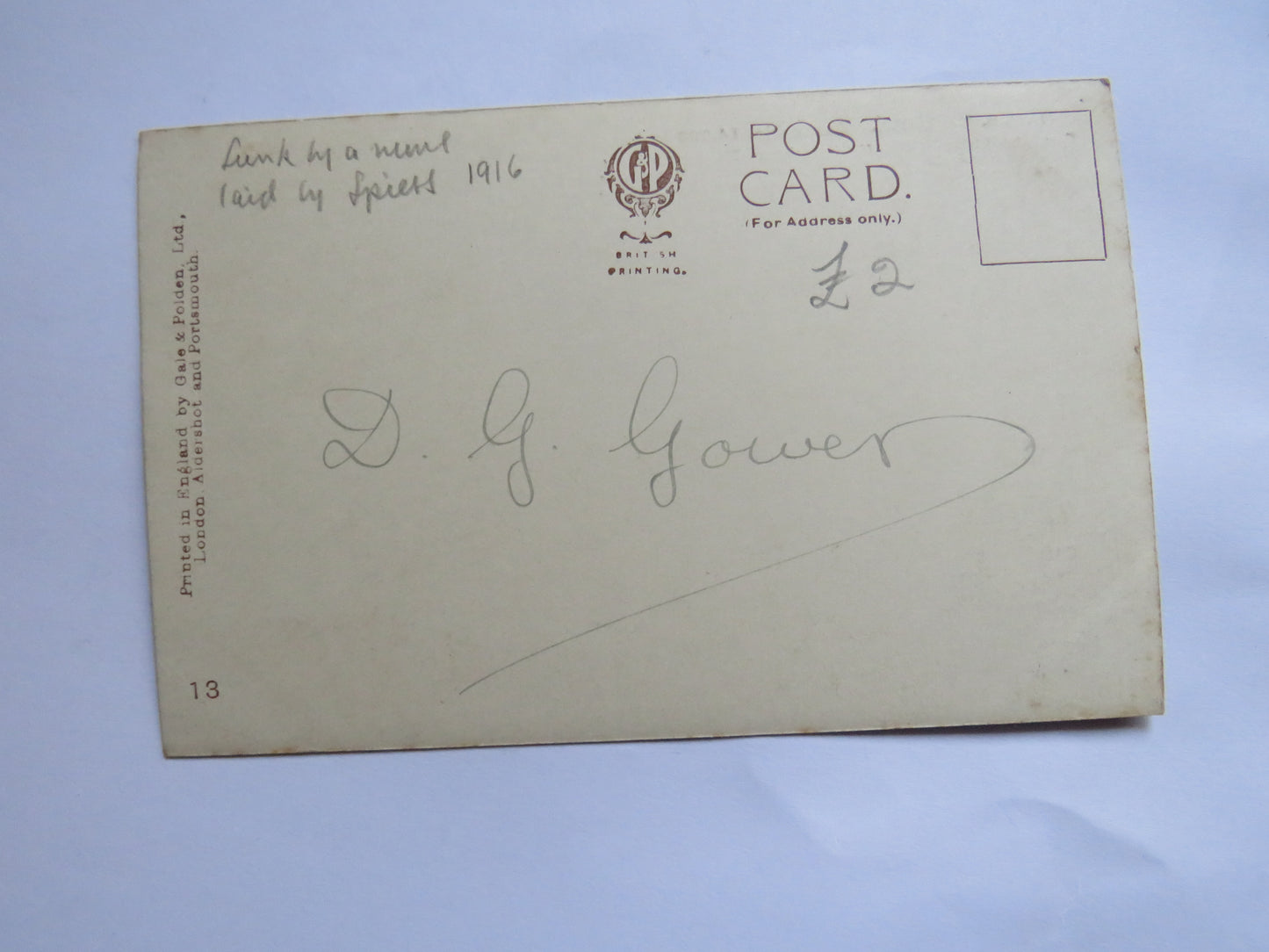 Vintage Warship Postcard of H.M.S / HMS Russell Battleship
