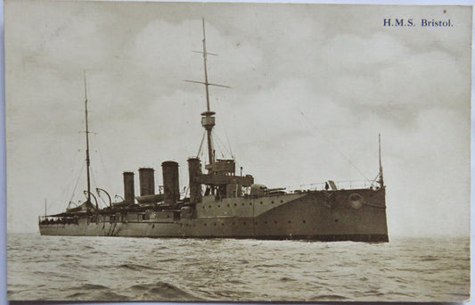 Vintage Warship Postcard of H.M.S. HMS "Bristol"