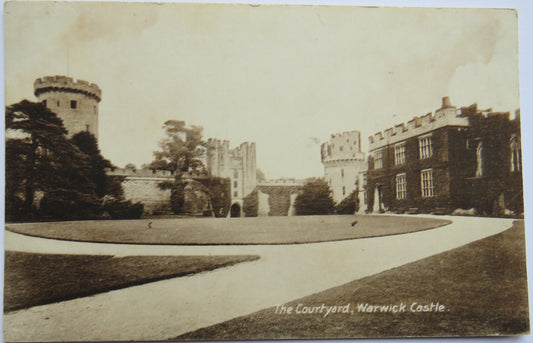 Vintage Postcard of The Courtyard Warwick Castle