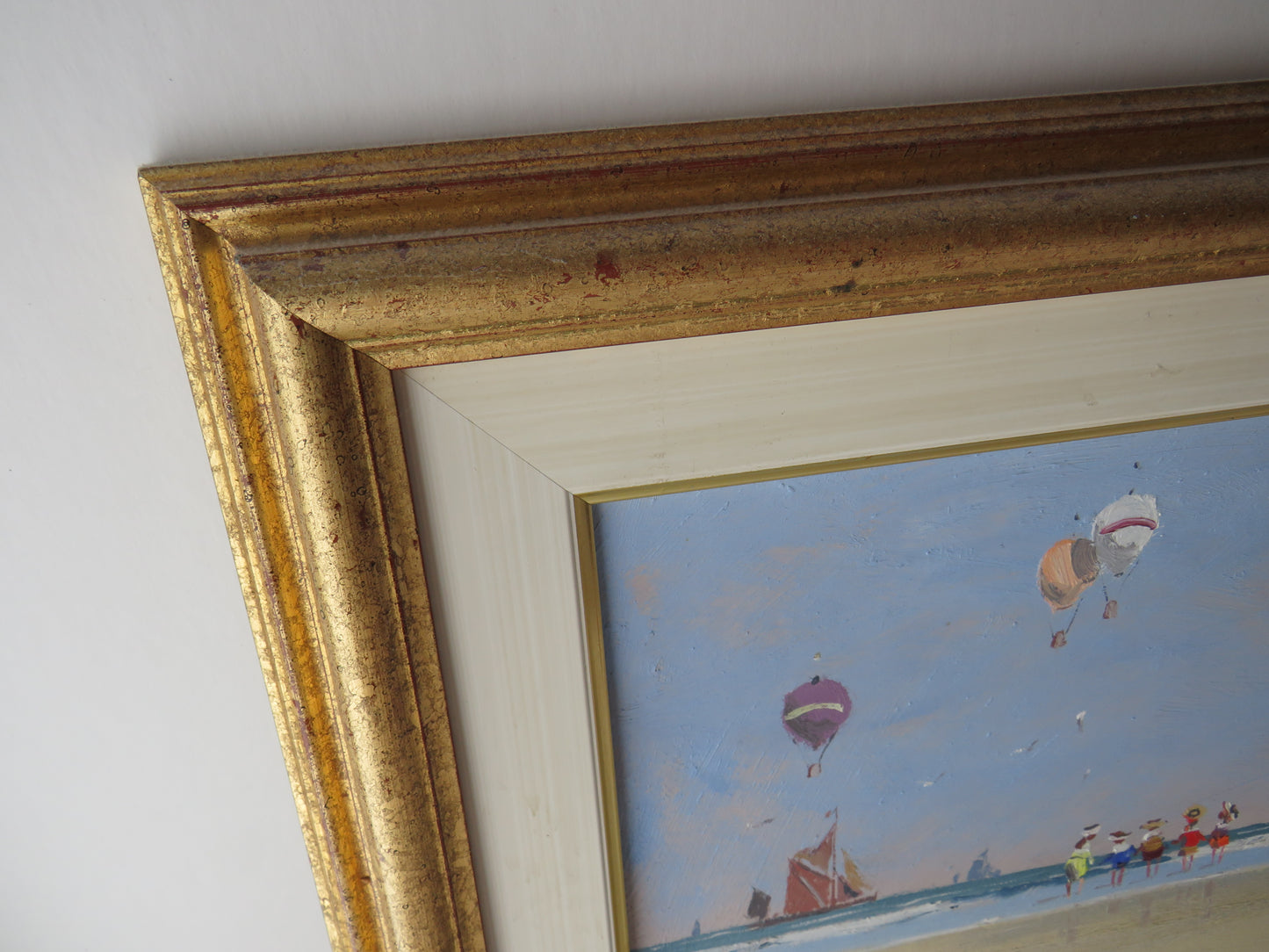 Rod Pearce "Paddling" Oil Painting Beach Scene Children Playing