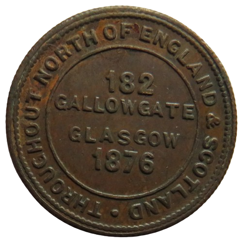 1876 The London & Newcastle Tea Company's 1/2 LB Check Glasgow
