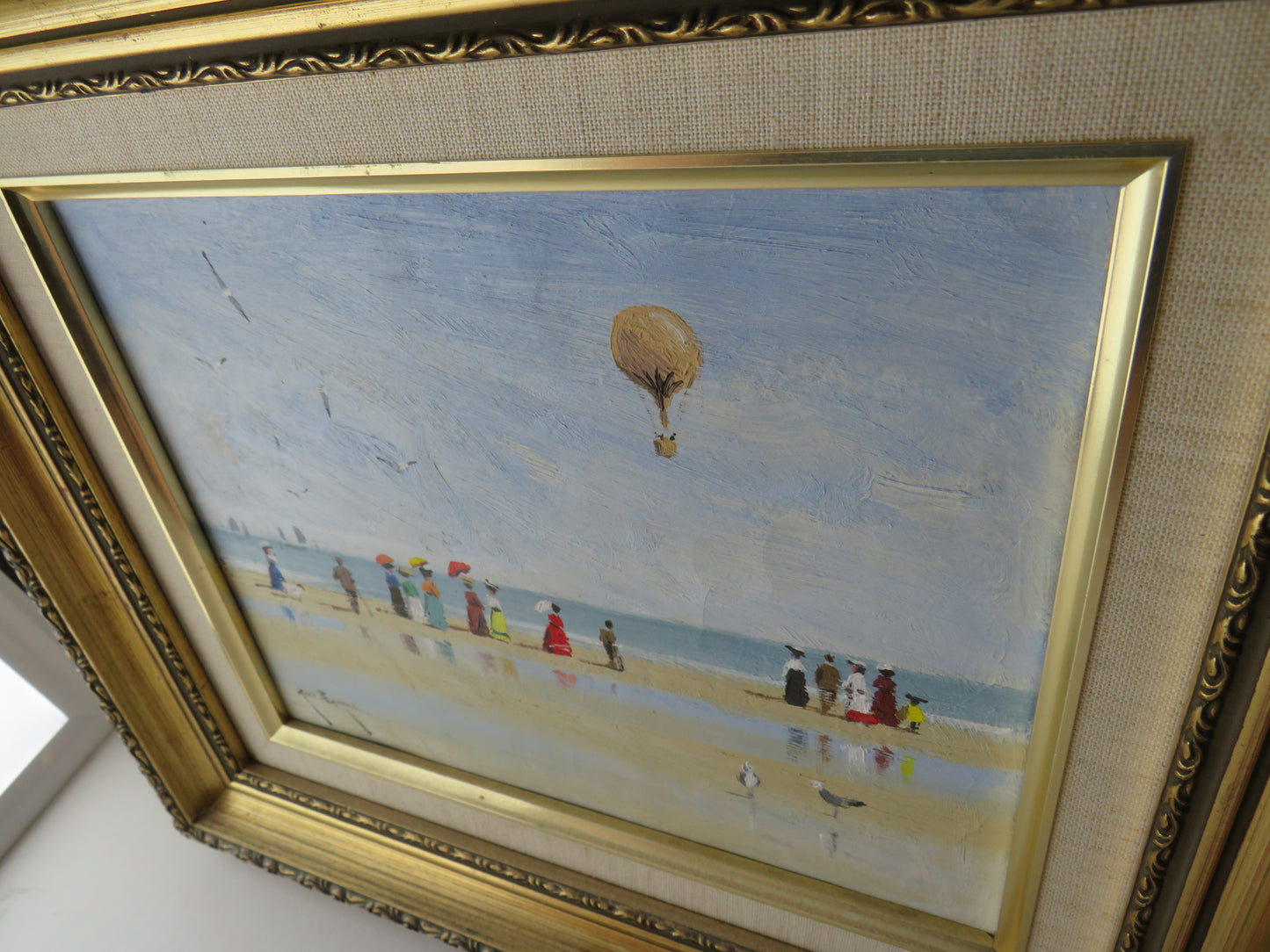 Rod Pearce "Balloon Above Beach" Oil Painting Beach Scene