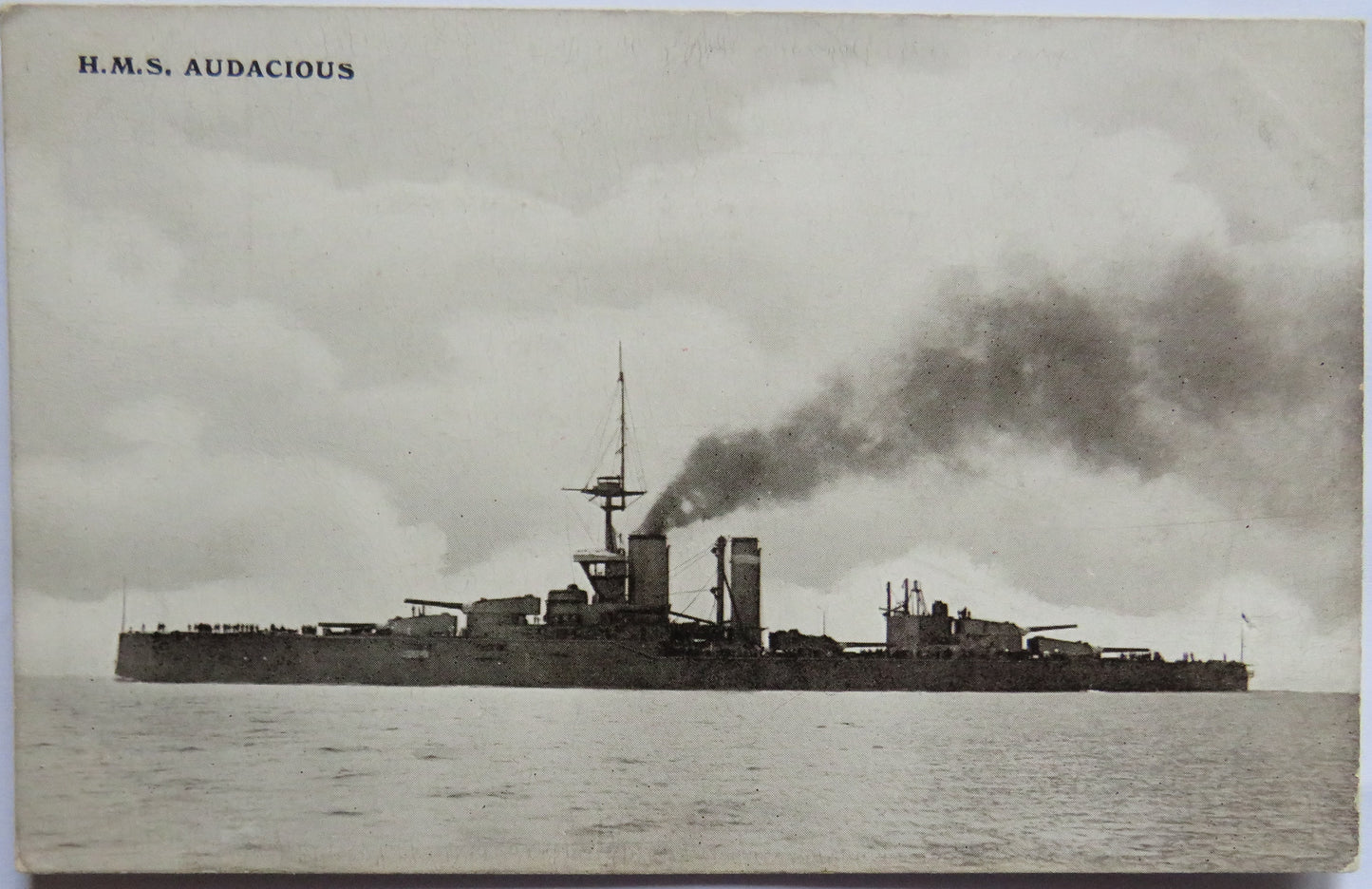 Vintage Warship Postcard of H.M.S. HMS "Audacious"
