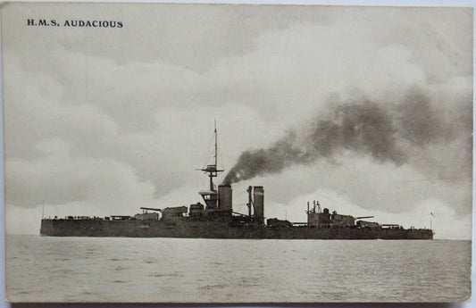 Vintage Warship Postcard of H.M.S. HMS "Audacious"