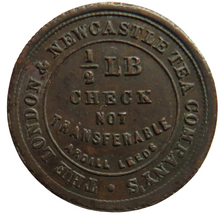 Load image into Gallery viewer, The London &amp; Newcastle Tea Company&#39;s 1/2 LB Check Token Ardill Leeds
