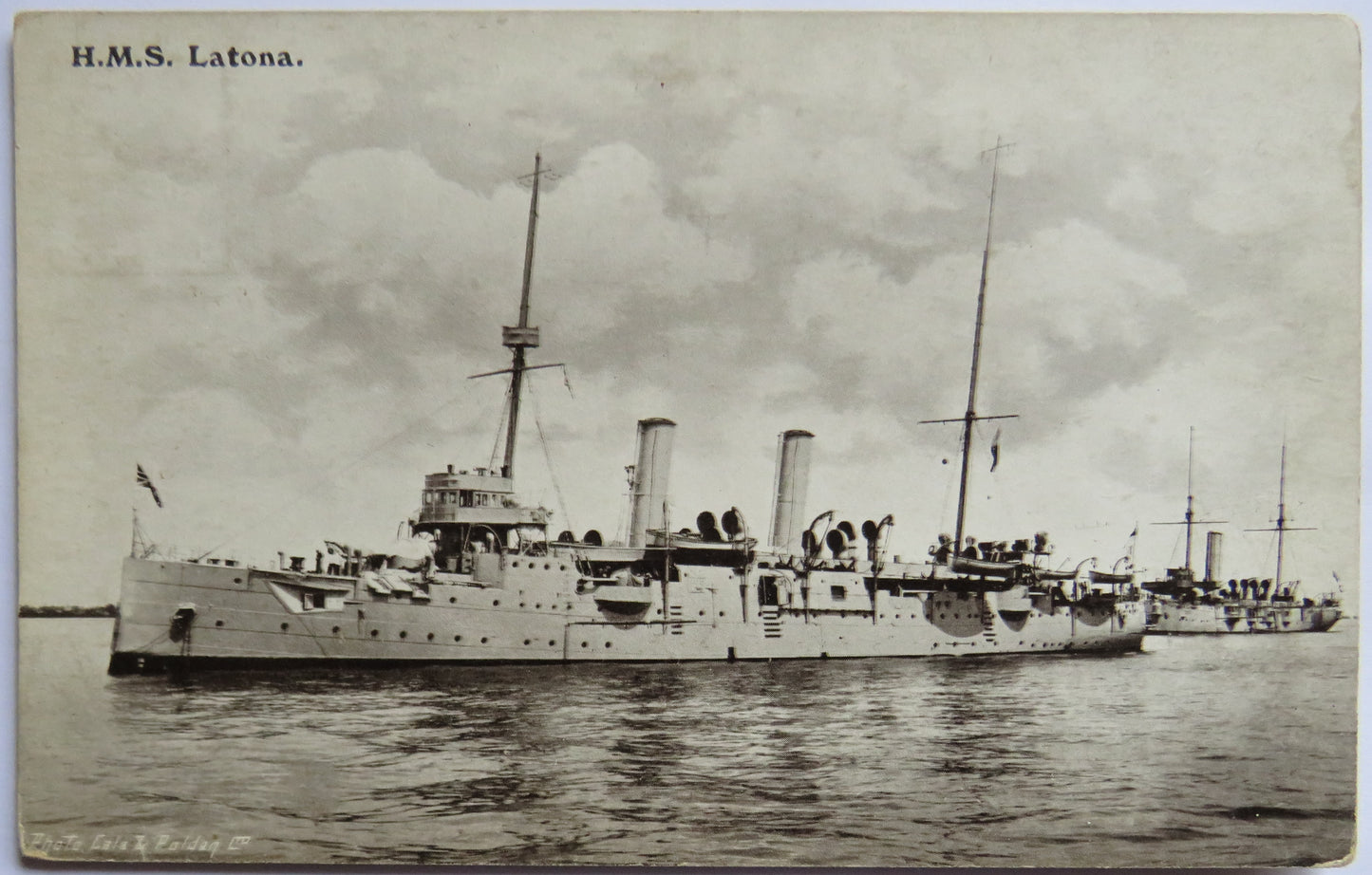 Vintage Warship Postcard of H.M.S. "Latona"