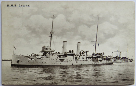 Vintage Warship Postcard of H.M.S. "Latona"