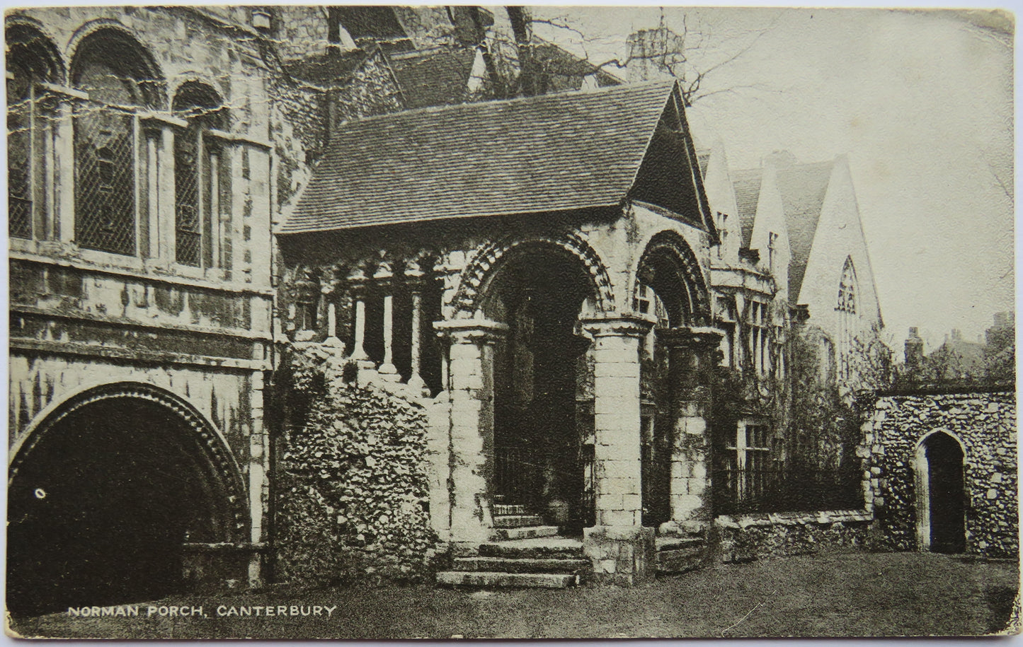 Vintage Postcard of Norman Porch, Canterbury 1916