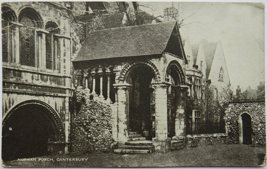 Vintage Postcard of Norman Porch, Canterbury 1916
