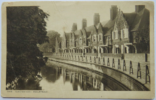 Vintage Postcard of The Causeway Halstead 1919