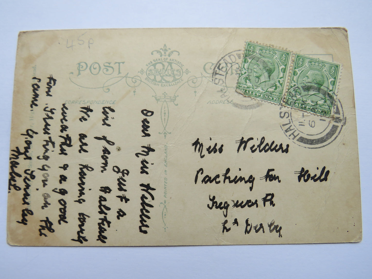 Vintage Postcard of The Causeway Halstead 1919